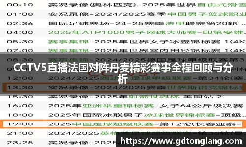 CCTV5直播法国对阵丹麦精彩赛事全程回顾与分析
