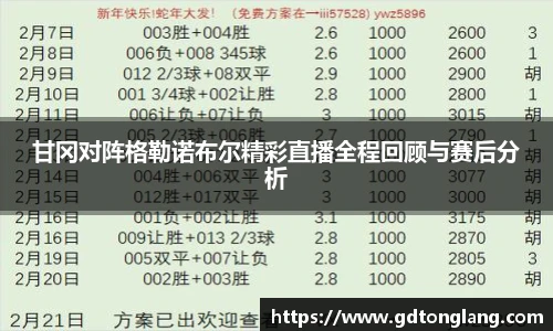 甘冈对阵格勒诺布尔精彩直播全程回顾与赛后分析